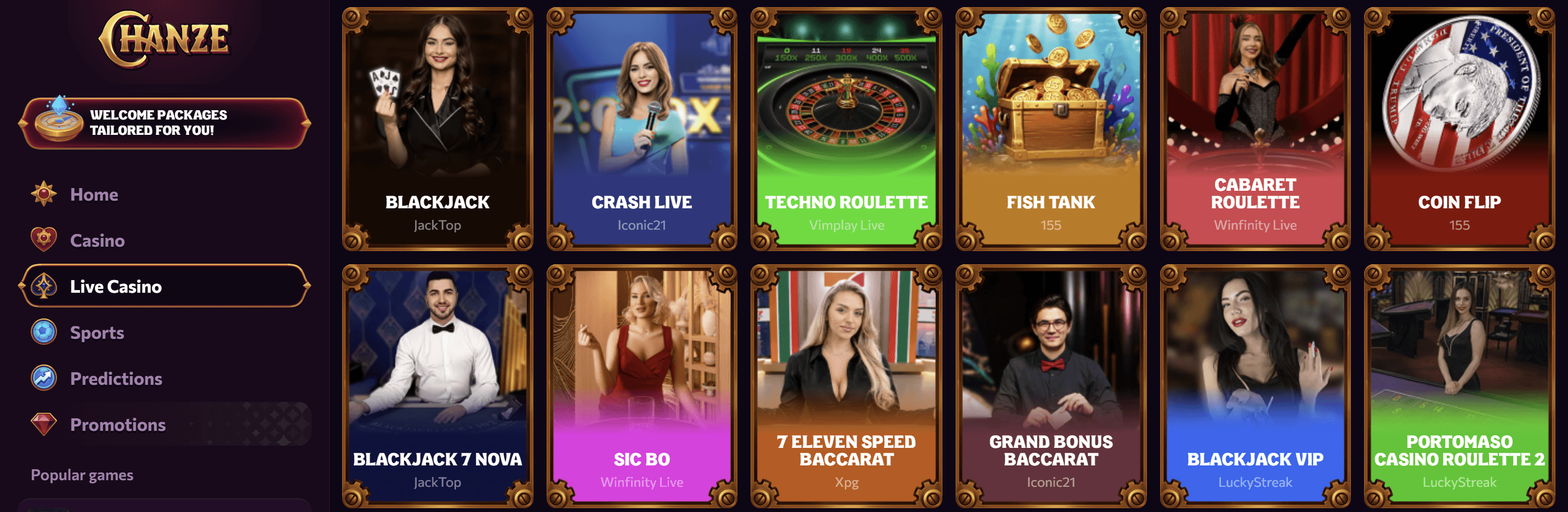 chanze live casino